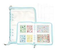 PATIKIL Sticker Organizer Binder, Reusable A5 Sticker Album Collecting Book Glitter Cover Zipper Binder with 180 Pocket, Blue