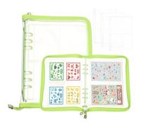 PATIKIL Sticker Organizer Binder, Reusable A5 Sticker Album Collecting Book Glitter Cover Zipper Binder with 180 Pocket, Green