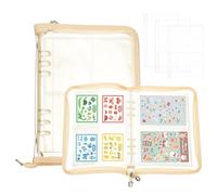 PATIKIL Sticker Organizer Binder, Reusable A5 Sticker Album Collecting Book Glitter Cover Zipper Binder with 180 Pocket, Wheat Color