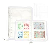 PATIKIL Sticker Organizer Binder, Reusable A5 Sticker Album Collecting Book Glitter Cover Zipper Binder with 180 Pocket, White