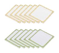 PATIKIL Sticky Notes Cute, 3x3, 12 Pads, 600 Sheets Sticky Notes Self-Stick Notes Pads with Lines for Classroom Office Must Have Supplies, Cream Yellow/Cream Green