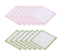 PATIKIL Sticky Notes Cute, 3x3, 12 Pads, 600 Sheets Sticky Notes Self-Stick Post-Its Notes Pads with Lines for Classroom Office Must Have Supplies, Cream Green/Cream Pink