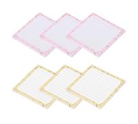 PATIKIL Sticky Notes Cute, 3x3, 6 Pads, 300 Sheets Sticky Notes Self-Stick Notes Pads with Lines for Classroom Office Must Have Supplies, Cream Yellow/Cream Pink