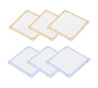 PATIKIL Sticky Notes Cute, 3x3, 6 Pads, 300 Sheets Sticky Notes Self-Stick Notes Pads with Lines for Classroom Office Must Have Supplies, Cream Blue/Cream Yellow