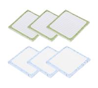 PATIKIL Sticky Notes Cute, 3x3, 6 Pads, 300 Sheets Sticky Notes Self-Stick Notes Pads with Lines for Classroom Office Must Have Supplies, Cream Blue/Cream Green