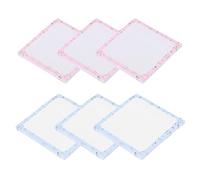 PATIKIL Sticky Notes Cute, 3x3, 6 Pads, 300 Sheets Sticky Notes Self-Stick Notes Pads with Lines for Classroom Office Must Have Supplies, Cream Blue/Cream Pink