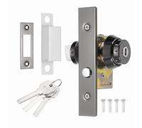 PATIKIL Storefront Door Mortise Lock, Commercial Deadbolt Mortise Lock Circle Bolt Glass Framed Central Door Lock Set with Internal Lock and 3 Keys, Black