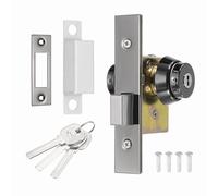 PATIKIL Storefront Door Mortise Lock, Commercial Deadbolt Mortise Lock Square Bolt Glass Framed Central Door Lock Set with Double Cylinder and 3 Keys, Black