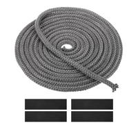 PATIKIL Stove Rope Kit 8mm x 4 Meters, Graphite Fiberglass Round High-Temperature Resistance Seal Rope Replacement Gasket with 4pcs Joint Tapes for Stoves Fireplace Door, Black