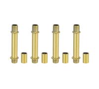 PATIKIL Straight Pipe Lamp Stems Rod Kit, 4 Set M10 Carbon Steel 60mm(2.36") Long Double End Thread Rod with Coupling Nuts Sleeve Connector for Table Lamps Chandeliers, Gold Tone