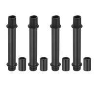 PATIKIL Straight Pipe Lamp Stems Rod Kit, 4Set M10 Carbon Steel 60mm(2.36") Long Double End Thread Rod with Coupling Nuts Sleeve Connector for Table Lamps Chandeliers, Black
