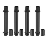 PATIKIL Straight Pipe Lamp Stems Rod Kit, 4Set M10 Carbon Steel 70mm(2.76") Long Double End Thread Rod with Coupling Nuts Sleeve Connector for Table Lamps Chandeliers, Black