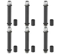 PATIKIL Straight Pipe Lamp Stems Rod Kit, 6 Set M10 Carbon Steel 60mm(2.36") Long Double End Thread Rod with Coupling Nuts Sleeve Connector for Table Lamps Chandeliers, Black