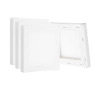 PATIKIL Stretched Canvas, 6 Pcs 5" x 5" Square Canvas for Painting Blank Primed Canvas Cotton Canvas Panels for Acrylics Oil Watercolor Paints, White