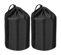 PATIKIL Stuff Sack, 2 Pcs 10 x 20 Inch Waterproof Outdoor Storage Sack Portable Drawstring Dust Flap Bag Lightweight Sleeping Bag for Camping Hiking Travel, Black
