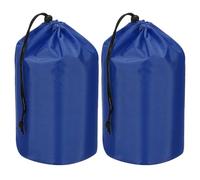 PATIKIL Stuff Sack, 2 Pcs 5 x 10 Inch Waterproof Outdoor Storage Sack Portable Drawstring Dust Flap Bag Lightweight Sleeping Bag for Camping Hiking Travel, Navy Blue