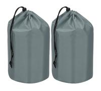 PATIKIL Stuff Sack, 2 Pcs 5 x 10 Inch Waterproof Outdoor Storage Sack Portable Drawstring Dust Flap Bag Lightweight Sleeping Bag for Camping Hiking Travel, Light Grey