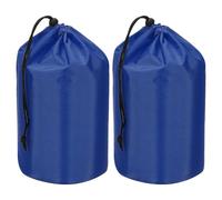 PATIKIL Stuff Sack, 2 Pcs 6 x 13 Inch Waterproof Outdoor Storage Sack Portable Drawstring Dust Flap Bag Lightweight Sleeping Bag for Camping Hiking Travel, Navy Blue
