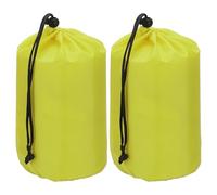 PATIKIL Stuff Sack, 2 Pcs 6 x 13 Inch Waterproof Outdoor Storage Sack Portable Drawstring Dust Flap Bag Lightweight Sleeping Bag for Camping Hiking Travel, Yellow