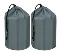 PATIKIL Stuff Sack, 2 Pcs 9 x 17 Inch Waterproof Outdoor Storage Sack Portable Drawstring Dust Flap Bag Lightweight Sleeping Bag for Camping Hiking Travel, Dark Grey