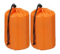 PATIKIL Stuff Sack, 2 Pcs 9 x 17 Inch Waterproof Outdoor Storage Sack Portable Drawstring Dust Flap Bag Lightweight Sleeping Bag for Camping Hiking Travel, Orange