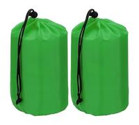 PATIKIL Stuff Sack, 2 Pcs 9 x 17 Inch Waterproof Outdoor Storage Sack Portable Drawstring Dust Flap Bag Lightweight Sleeping Bag for Camping Hiking Travel, Green
