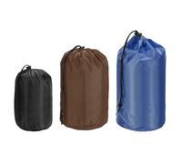 PATIKIL Stuff Sack 4x7/5x10/7x13, 3 Pcs Waterproof Outdoor Storage Sack Portable Drawstring Dust Flap Bag Sleeping Bag for Camping Hiking Backpacking, Black/Brown/Navy Blue
