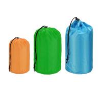 PATIKIL Stuff Sack 4x7/5x10/7x13, 3 Pcs Waterproof Outdoor Storage Sack Portable Drawstring Dust Flap Bag Sleeping Bag for Camping Hiking Backpacking, Orange/Green/Blue