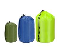 PATIKIL Stuff Sack 4x8/5x10/7x13, 3 Pcs Waterproof Outdoor Storage Sack Portable Drawstring Dust Flap Bag Sleeping Bag for Camping Hiking Backpacking, Green/Navy Blue/Fluorescent Green