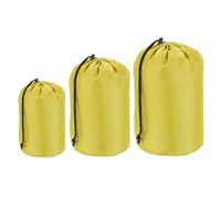 PATIKIL Stuff Sack 4x8/5x10/7x13, 3 Pcs Waterproof Outdoor Storage Sack Portable Drawstring Dust Flap Bag Sleeping Bag for Camping Hiking Backpacking, Yellow