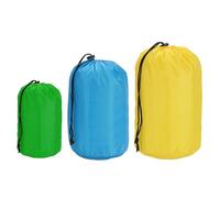 PATIKIL Stuff Sack 4x8/5x10/7x13, 3 Pcs Waterproof Outdoor Storage Sack Portable Drawstring Dust Flap Bag Sleeping Bag for Camping Hiking Backpacking, Green/Blue/Yellow