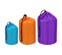 PATIKIL Stuff Sack 4x8/5x10/7x13, 3 Pcs Waterproof Outdoor Storage Sack Portable Drawstring Dust Flap Bag Sleeping Bag for Camping Hiking Backpacking, Blue/Orange/Purple