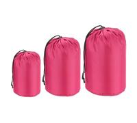 PATIKIL Stuff Sack 4x8/5x10/7x13, 3 Pcs Waterproof Outdoor Storage Sack Portable Drawstring Dust Flap Bag Sleeping Bag for Camping Hiking Backpacking, Rose Red