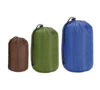 PATIKIL Stuff Sack 4x8/5x10/7x13, 3 Pcs Waterproof Outdoor Storage Sack Portable Drawstring Dust Flap Bag Sleeping Bag for Camping Hiking Backpacking, Brown/Green/Navy Blue
