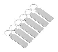 PATIKIL Sublimation Keychain Blanks, 6 Pack PU Leather Keychain Blanks Key Fob with Rings for Car Keys Home Keys, Grey
