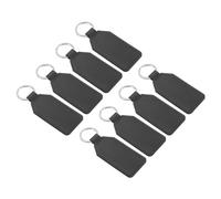 PATIKIL Sublimation Keychain Blanks, 8 Pack PU Leather Keychain Blanks Key Fob with Rings for DIY Keyring Car Home Keys, Black