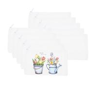 PATIKIL Sublimation Makeup Bags, 50 Pcs 7 x 4.5 Inch Canvas Heat Transfer Blank Cosmetic Bag Pouch Pencil Case for Travel DIY Crafts Gift Women, White Bags with White Zipper