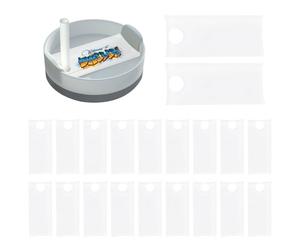 PATIKIL Sublimation Name Plates, 20 Pcs 3.2" x 1.3" Acrylic Blank Personalized Tumbler Plates for 40 Oz Tumbler Cup Accessories Name Tag, White, Double Round