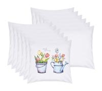 PATIKIL Sublimation Pillow Case, 12 Pcs 16 x 16 Inch Blank Polyester Heat Transfer Cushion Cover Pillow Cover with Invisible Zip for Heat Transfer DIY Printing Sofa, White