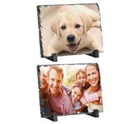 PATIKIL Sublimation Slate Blanks, 2 Pcs Rectangular Stone Sublimation Photo Frame Heat Press Sublimation Plaque for Making Memorial for A Friend, Dog, Personalized Gift, White, 7.9 x 6