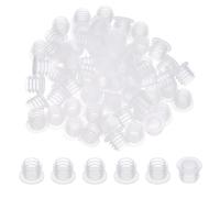 PATIKIL Suit for 10mm Plastic Stopper Replacement Plug Cap, 100 Pcs Press-In Bottle Adapter Salt Stoppers Plugs Plastic Bottle Caps for Lab Home Cosmetics Shampoo Essential Oil, Clear