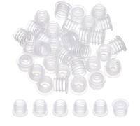 PATIKIL Suit for 11mm Plastic Bottle Adapter, 36 Pcs Press-in Bottle Plug with Hole Plastic Dispenser Cap Laboratory Stoppers for Lab Home Outdoor Cosmetics Shampoo Essential Oil, Clear
