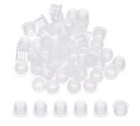 PATIKIL Suit for 11mm Plastic Stopper Replacement Plug Cap, 100 Pcs Press-In Bottle Adapter Salt Stoppers Plugs Plastic Bottle Caps for Lab Home Cosmetics Shampoo Essential Oil, Clear