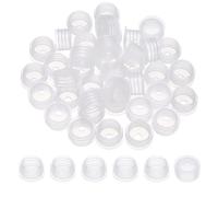 PATIKIL Suit for 16mm Plastic Bottle Adapter, 36 Pcs Press-in Bottle Plug with Hole Plastic Dispenser Cap Laboratory Stoppers for Lab Home Outdoor Cosmetics Shampoo Essential Oil, Clear