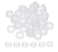 PATIKIL Suit for 20mm Plastic Bottle Adapter, 36 Pcs Press-in Bottle Plug with Hole Plastic Dispenser Cap Laboratory Stoppers for Lab Home Outdoor Cosmetics Shampoo Essential Oil, Clear