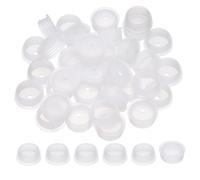 PATIKIL Suit for 26mm Plastic Bottle Adapter, 36 Pcs Press-in Bottle Plug with Hole Plastic Dispenser Cap Laboratory Stoppers for Lab Home Outdoor Cosmetics Shampoo Essential Oil, Clear