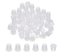 PATIKIL Suit for 7mm Plastic Stopper Replacement Plug Cap, 50 Pcs Press-In Bottle Adapter Salt Stoppers Plugs Plastic Bottle Caps for Lab Home Cosmetics Shampoo Essential Oil, Clear