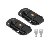 PATIKIL Suitcase Lock Hasp 2.64" x 1.34", 2Pcs Metal Iron Toggle Catch Latch with Key for Jewelry Box Wooden Case Toolbox Briefcases Luggage, Black