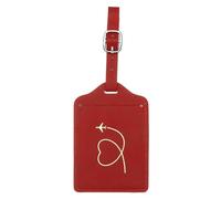PATIKIL Suitcase Luggage Tags, Red Heart Leather Name Tags Airplane Bag Accessories Travel Essentials for Flying Hotel Check in Luggage Bags Men Women, 1 Pcs