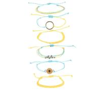 PATIKIL Sunflower String Bracelets, 6 Pack Adjustable Handmade Bracelets Waterproof Braided Rope for Decoration Friends Couples Gift, Yellow